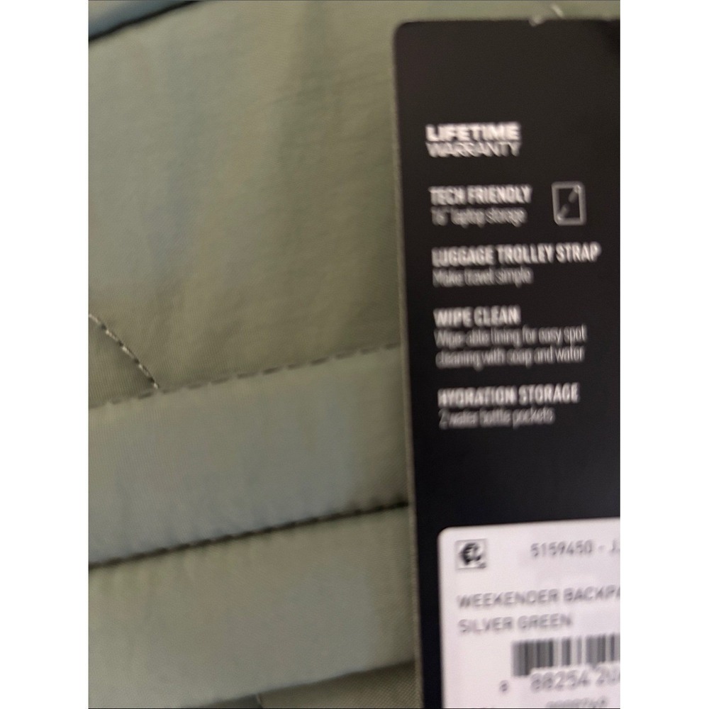 Adidas Weekender Silver Green Backpack 16" Laptop Travel School Daypack GIFT NEW - Picture 13 of 13